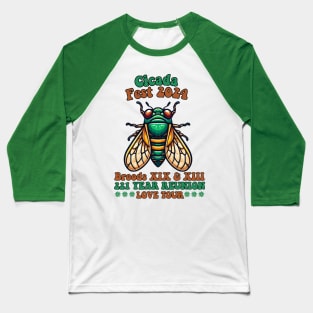 Entomology funny Cicada Fest 2024 Broods XIX Cicada Lover XII Baseball T-Shirt